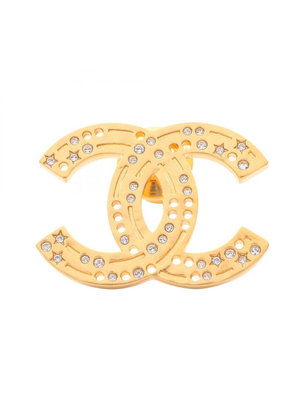 Chanel B24K Coco Mark Brooch Gold #282003C10B
